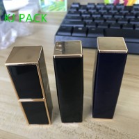 wholesale black gold empty lipstick tube packaging lower MOQ100pcs