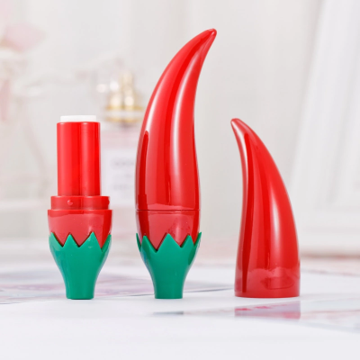 empty plastic chilli shape lipstick tube lip balm container cosmetic packaging