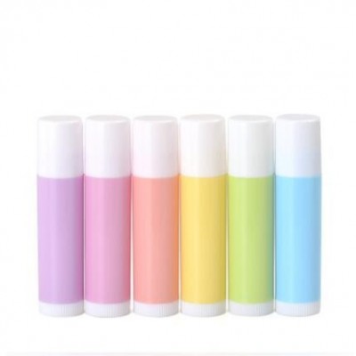 5g empty round shape plastic lip balm container tube for cosmetic lipstick packaging in stock