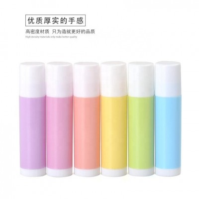 High-density Materials  Empty Plastic Lip Balm Six Colors Tube Packaging Private Label